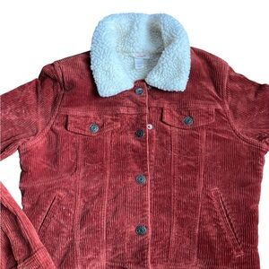 Cat & Jack Girl’s Rust Corduroy Teddy Jacket - Size 10/12